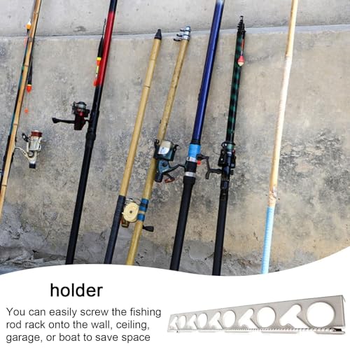 Fecadou Suporte para vara de pesca montado na parede, suporte para vara de pesca para parede | Rack