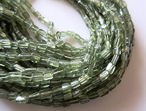 Apatite verte perles cubes naturelles calibrées pour éviter les défauts de création