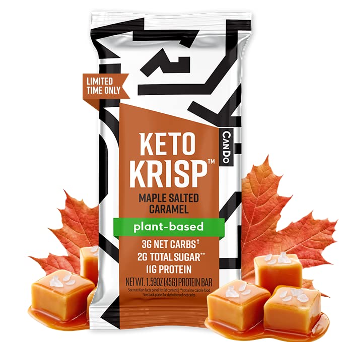 Buy CanDo Keto Krisp Keto Snack Bars Maple Salted Caramel, 12 Count