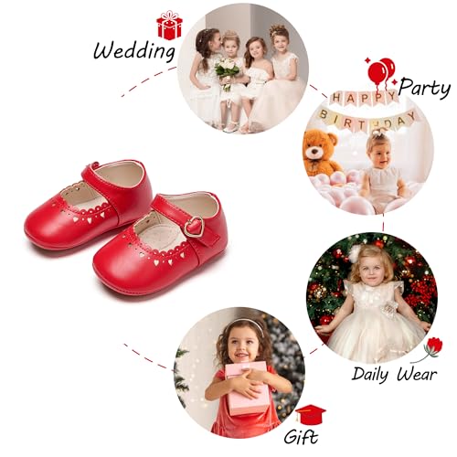 Image of PHIRAMIN Toddler Girl Mary Jane Dress Shoes-Little Girl School Uniform Shoes for Wedding Party