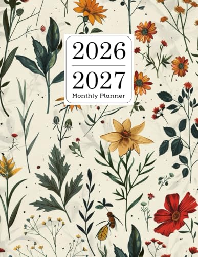 2026-2027 Monthly Planner: Large Two Year (January to December) With Holidays and Inspirational Quotes.