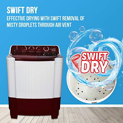 Image of Havells-Lloyd 8.5 Kg 5 Star Semi Automatic Top Load Washing Machine (LWMS85RK2 Red, F Shield Motor)