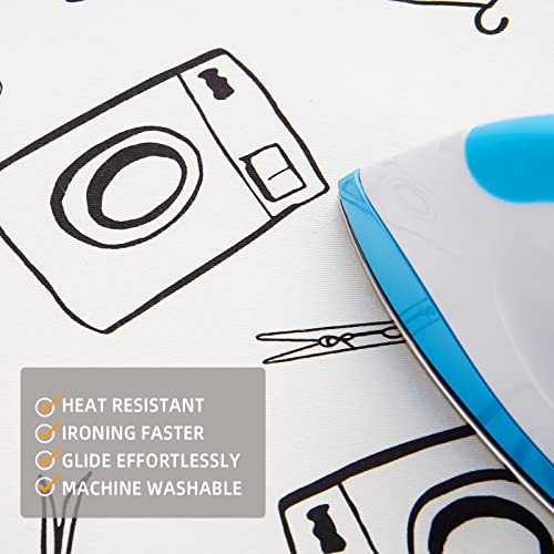 Image of Seiritex Ironing Board Cover and Pad Standard Size 15 x 54 inch, Heat Reflective with Hook and Loop Fasteners, Thick Padding with Elasticized Edges, 3 Layers Iron Board Cover (White)