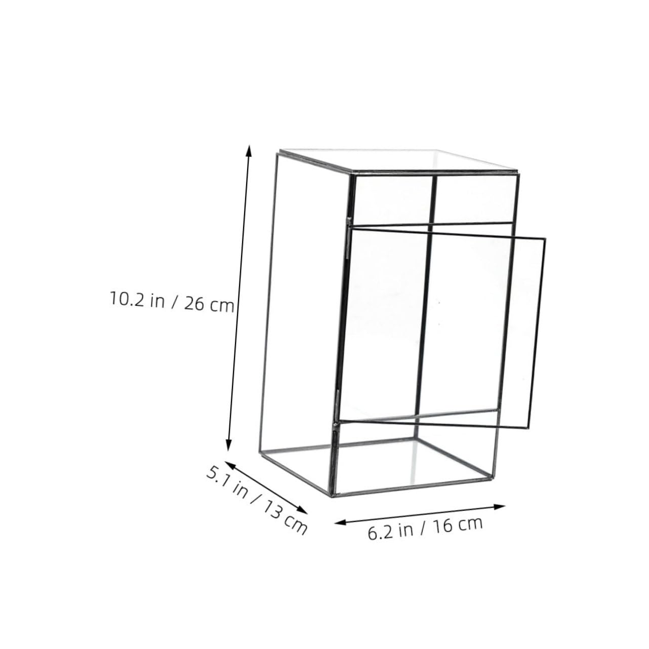 Kleines Geometrisches Glas Terrarium für Mikrolandschaften Handgefertigt mit Zinnrahmen Dekorativ für Zuhause und Garten Geeignet