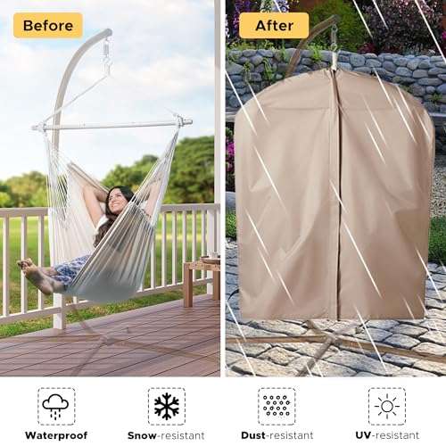 Image of ADVOKAIR Hammock Chair Swing, Heavy-Duty Hanging Rope Swing Seat Supports 500 Lbs, Ideal for Outdoor Patio, Backyard, Porch, Deck & Indoor Bedroom Use