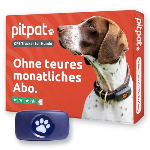 PitPat GPS Tracker für Hunde ohne Abo Gebühren Satellitenortung mit unbegrenzter Reichweite – Haustier Live Aktivitätstracking – Wasserdicht – für alle Hunde geeignet – Passt an jedes Hundehalsband