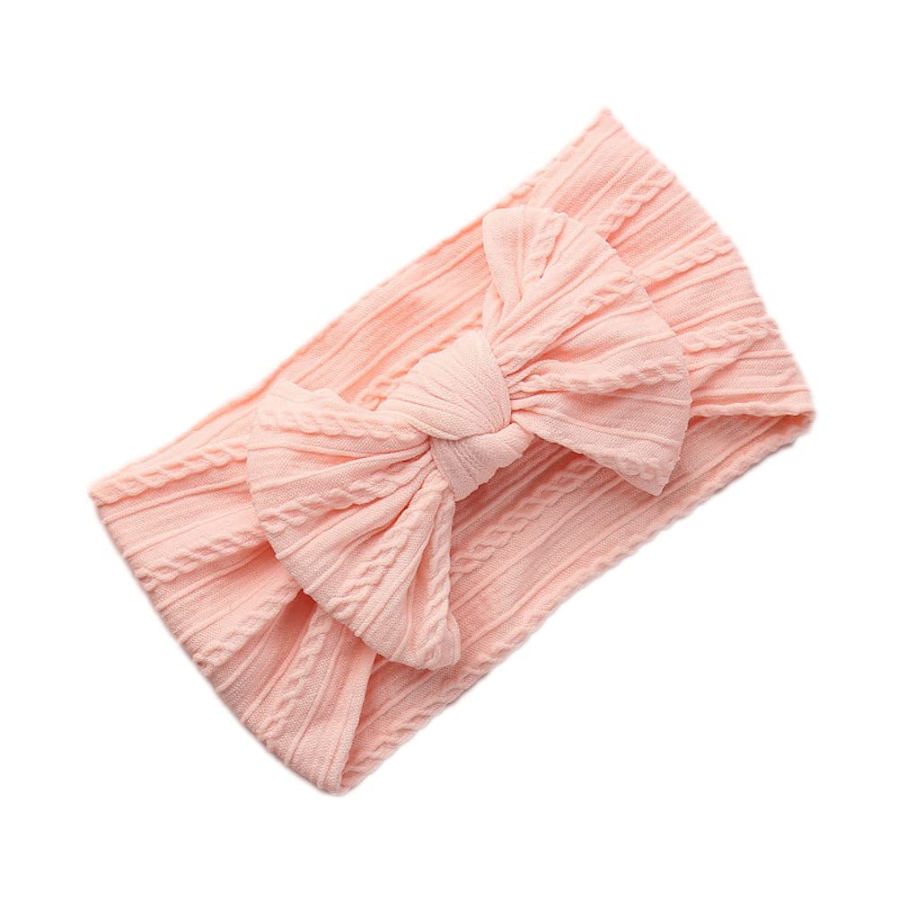 Anevous Pack of 2 Baby Turban Headbands, Baby Nylon Headbands, Baby Bow Headbands, Soft Bow Headwear, Elastic Hair Bands for Newborns, Toddlers, Light Pink โ image 1
