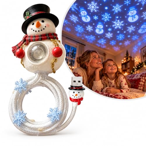 Christmas Tree Ceiling Projector, Plug and Play HD USB Night Light，Snowman - image 1