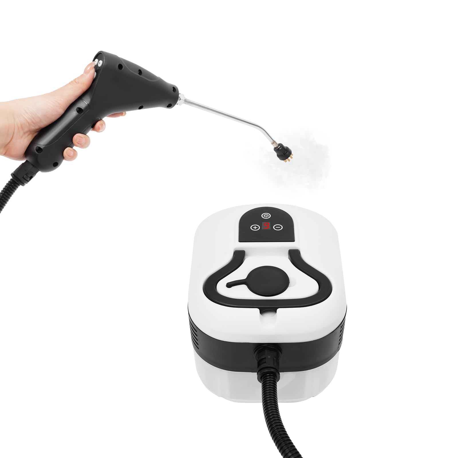 1500 W portátil a vapor limpiador de mano con 3 cabezales de cepillo, 6 velocidades ajustables a alta temperatura máquina de limpieza a vapor multiusos con depósito de agua de 1,2 L para cocina