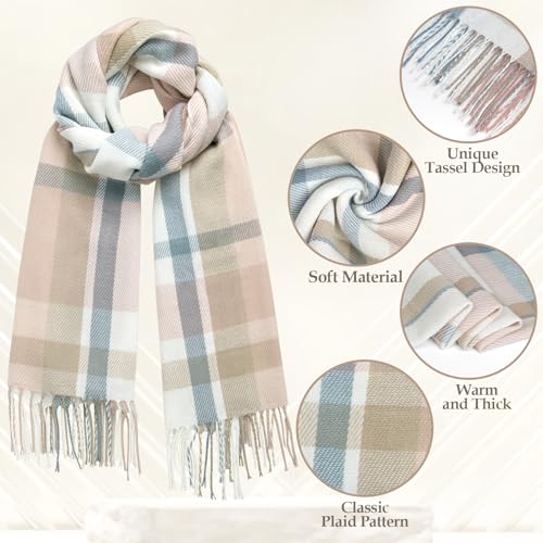 Image of Loritta Winter Scarf for Women, Long Plaid Shawl Wraps Scarves Gifts