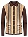 PJ PAUL JONES Casual Vintage Long Sleeve Polo Sweater for Men Stripe Button Cardigan Sweater