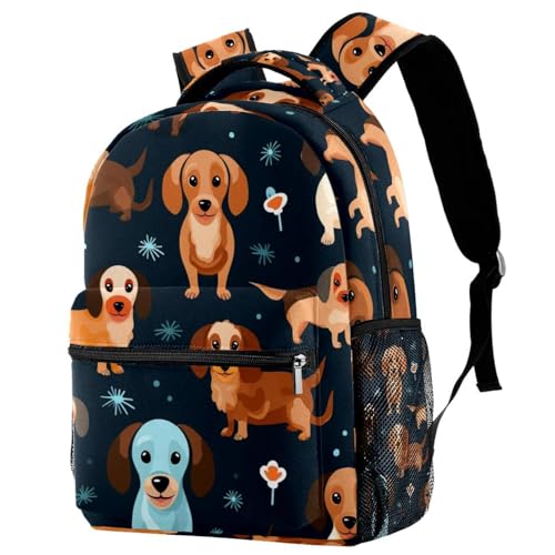 Sac à dos enfants motif teckel grand sac d'école primaire et junior