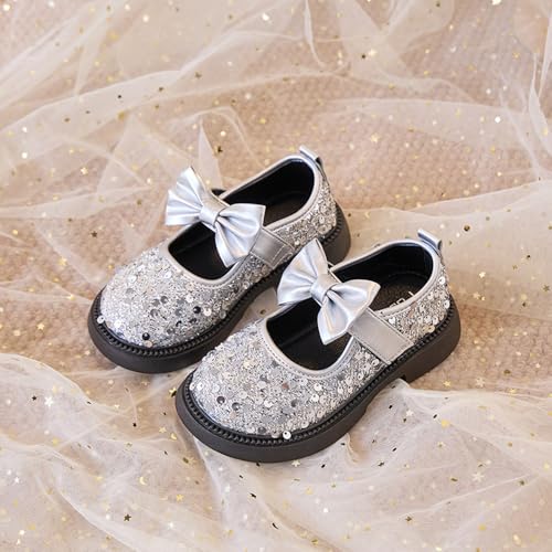 Toddler Girls Mary Jane Dress Shoes Ballet Flats Little Girls Soft Slip-On Glitter Princess Shoes Wedding Party Casual Walking School Uniform Shoes2
