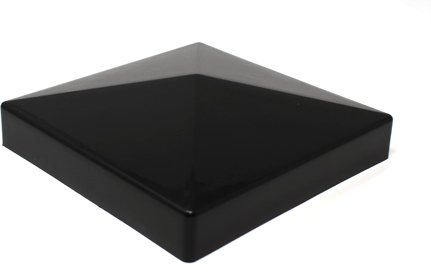 True 6x6 (155mm x 155mm) Plastic Pyramid Vinyl Fence Post Cap for True Actual 6" x 6" Vinyl Posts Black or White Multiple Quantities (16, Black)