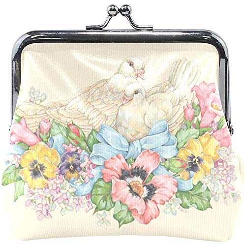 Preisvergleich Produktbild Pigeon Dove Flower Nest Gemälde Münzkassette Brieftasche Damen Geldbörse