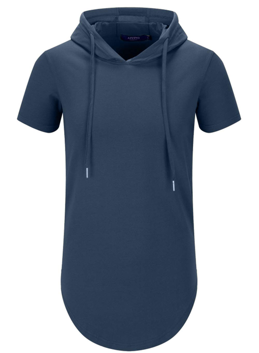 Aiyino Men's Hipster Hip Hop Longline Pullover Hoodies Shirts