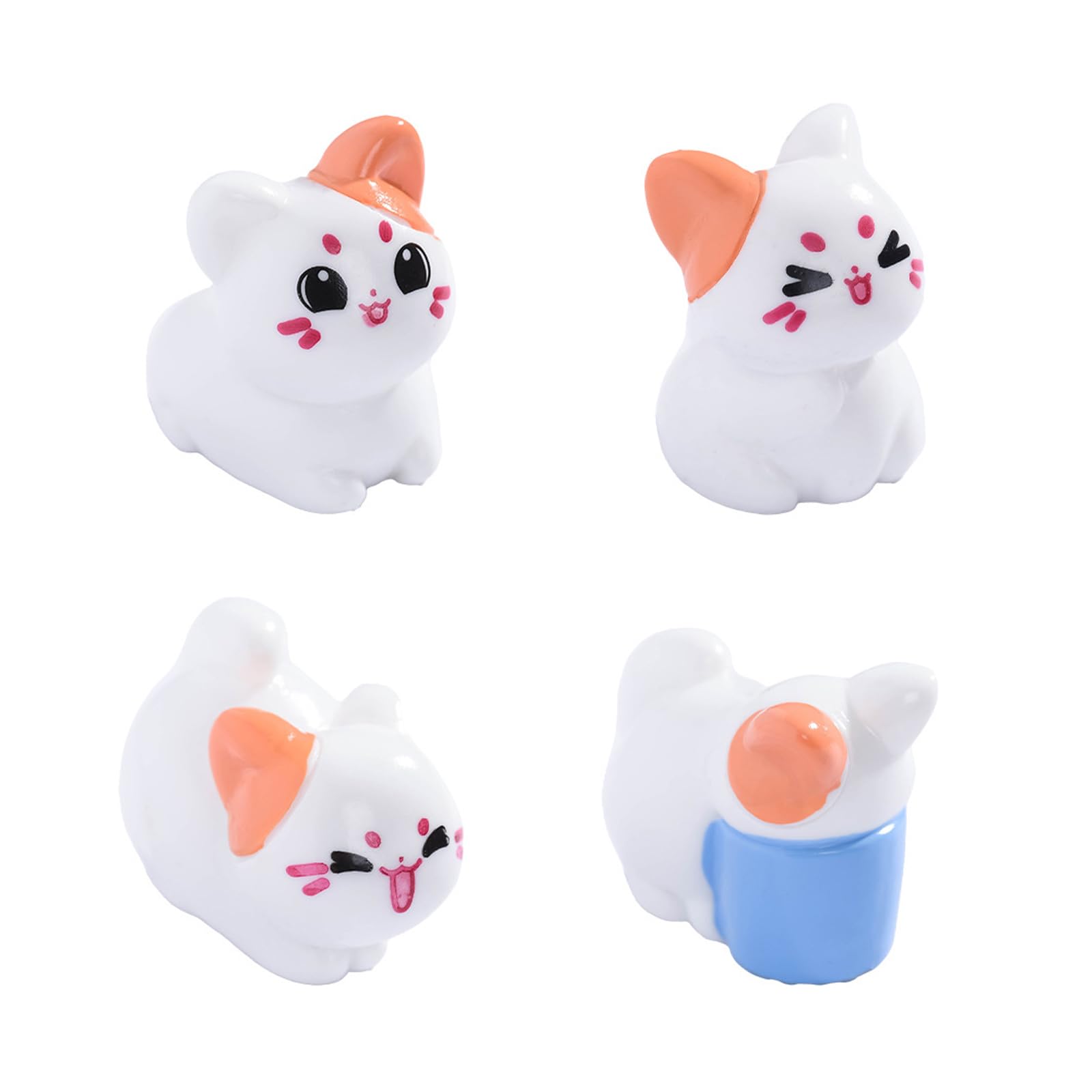 Hredyqw Minisature Cat Statue Garden Decors Resin Cats Figurines Toy Minis Cake Toppers for Birthday Party Decoration