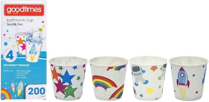 Amazon.com: Goodtimes Paper Bathroom Cups, 3 oz 200 ea, Assorted ...