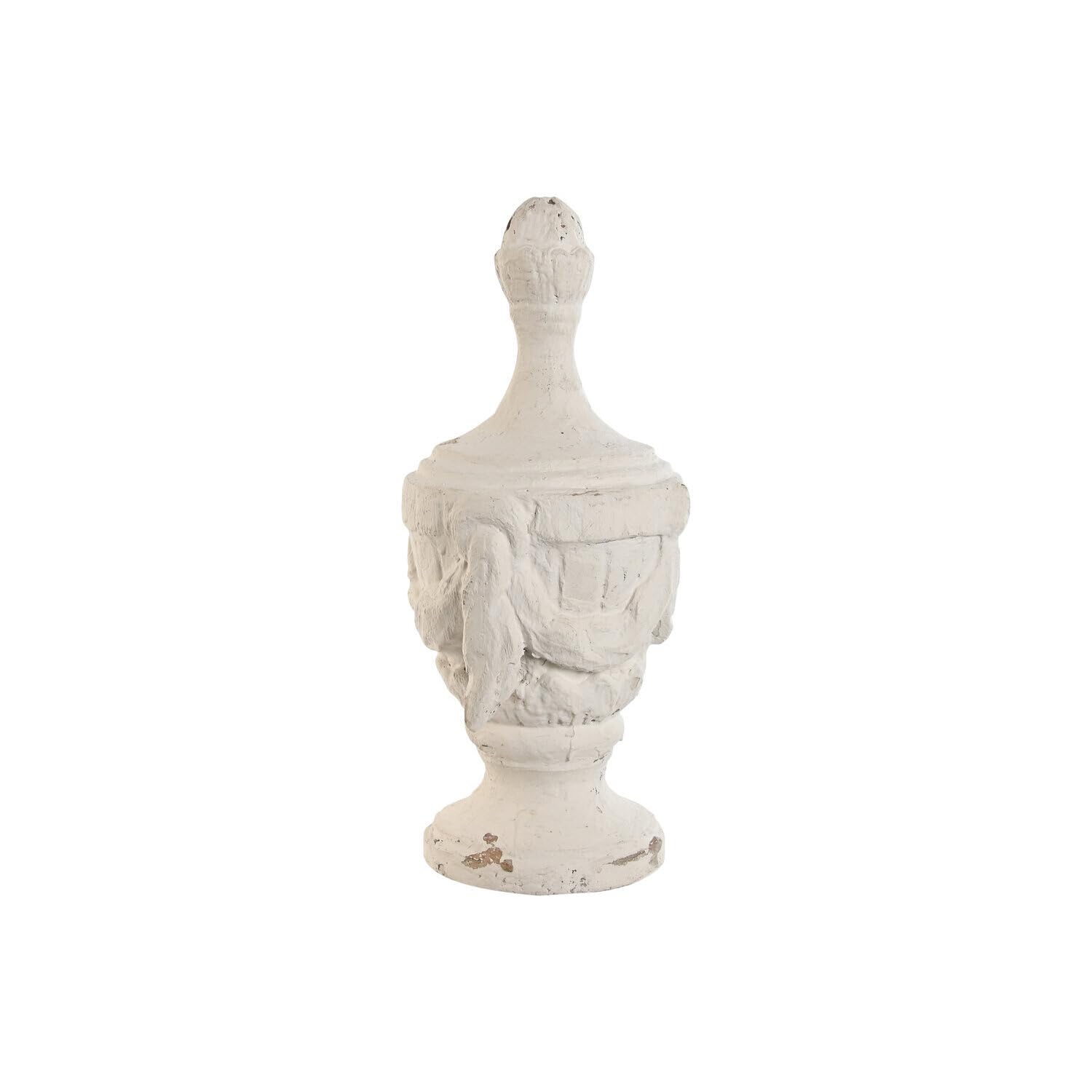 Objet décoration résine blanc décapé 51cm pour salon et entrée