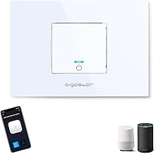 Aigostar Interruttore WiFi Alexa, Interruttore Intelligente, Smart Switch Controllo Vocale, One Gang One Way Switch,MAX.2300W LED 690W, Bianco 1 Unità.