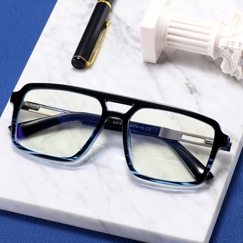Gafas de moda para hombre que estilizan rostros redondeados 2