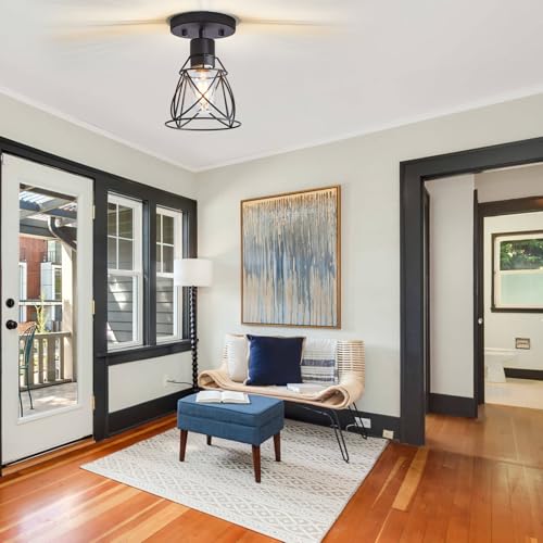 Light Farmhouse Semi Flush Mount Ceiling Light - image 7