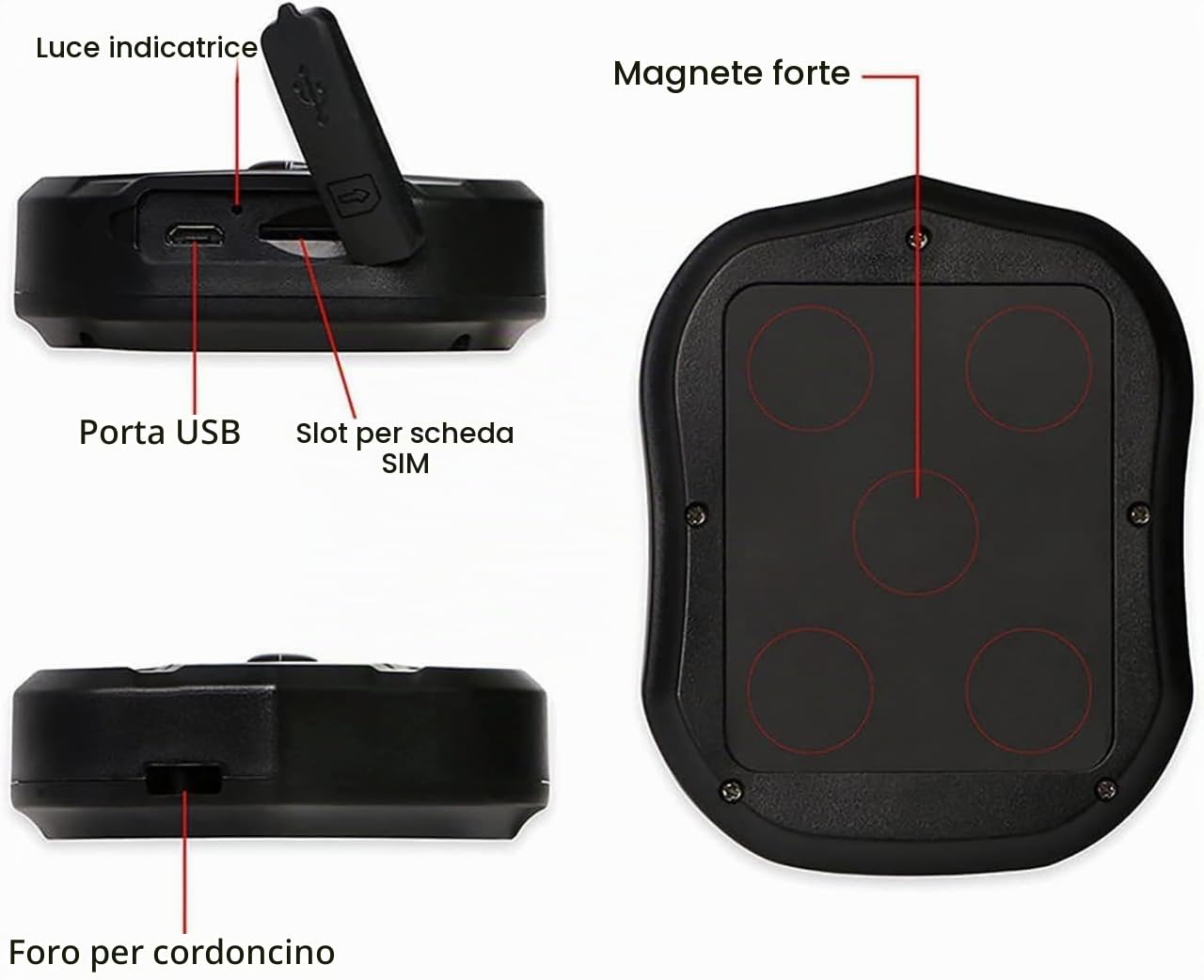TKMARS GPS Tracker Senza Abbonamento con Micro TK905 Tracker GPS per Auto con APP Gratuita, Nessun Abbonamento Richiesto, 90 Giorni in Standby, Forte Magnetico Impermeabile 5000mah