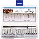 XFFCSEC Butt Connectors - (3Types Gauge AWG 4/6/8, Crimp Splice) Non Insulated Crimp Extension Cord