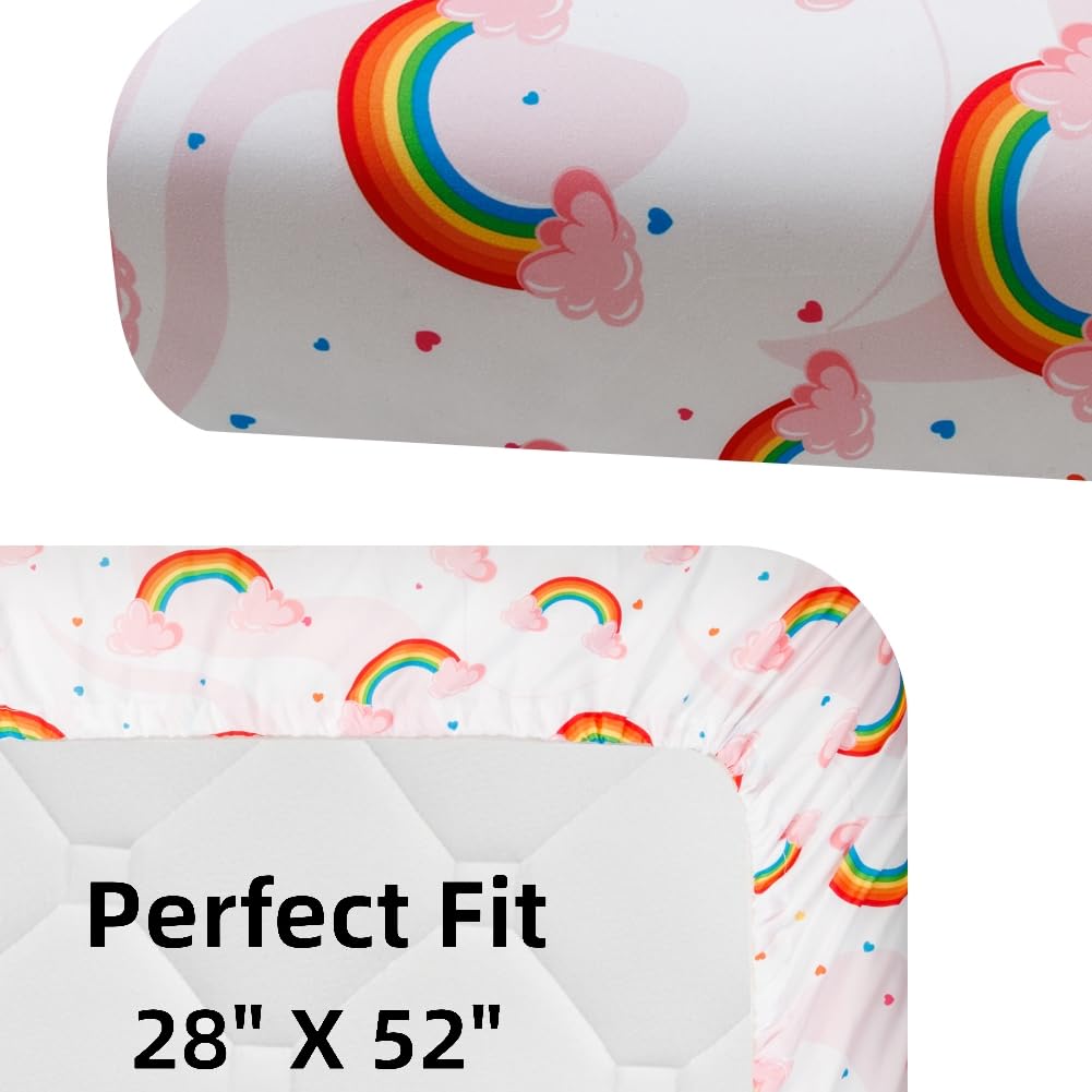 Juego de 4 sábanas para cuna de bebé, suaves, ajustadas, con diseño floral o elefante, fundas de colchón transpirables para bebés o niñas recién nacidas (elefante, sábanas para cuna)