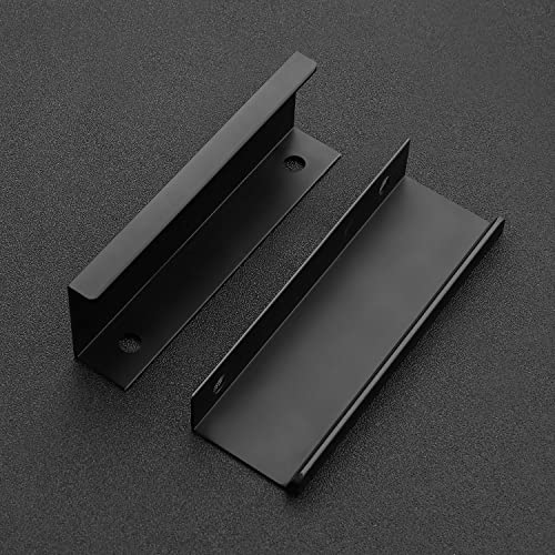 Image of Ravinte 1 Pack Finger Pulls for Cabinets 102mm /4 Length Black Edge Pulls