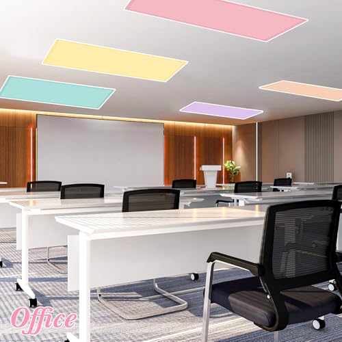 Image of VIHOSE 6 Pcs Fluorescent Light Covers for Ceiling Lights Classroom Magnetic Light Covers Classroom Filters Office School Drop Ceiling, 4 x 2 ft(Pastel)