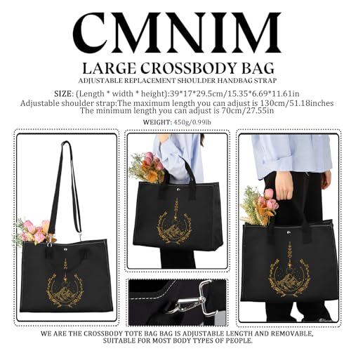 CMNIM Fantasy Book Merchandise Book Lover Purse Strap Crossbody Tote Bag Fantasy Novel Adjustable Handbag3