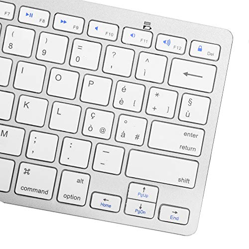 SENGBIRCH Bluetooth Italiana Tastiera, Tastiera Wireless Portatile Light per iPad, Samsung, Huawei, iOS, Android, Windows e Qualsiasi Dispositivo Abilitato Bluetooth, Tastiera Bluetooth, Bianca