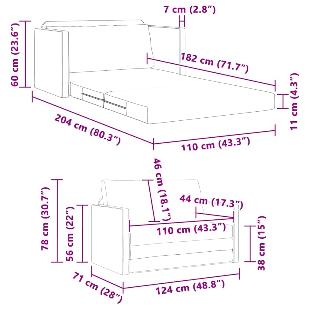 Quoril Canapé-lit noir 124 x 71 x 78 cm en cuir synthétique avec fonction couchage et espace de rangement pour salon, chambre d'amis, peu encombrant, confortable