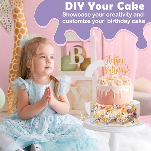 2 Pcs Acrylic Cake Stand for Party Wedding Cake Stand Clear Cake Cupcake Display Stand (6".10") Centerpiece Tier Floating Cup Cake Supports Stands For Stacking with Led Lights - Image 5