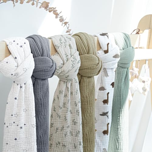 Image of lulumoon Baby Muslin Swaddle Blankets: Soft Receiving Blanket for Newborn - Cotton Swaddling Blanket for Neutral 2Pack