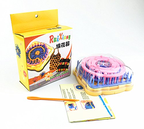 Alimitopia Flower Knitting Loom Kit,Diy Wool Yarn Flower Maker Weaver Tool Set With Needle #TOP6