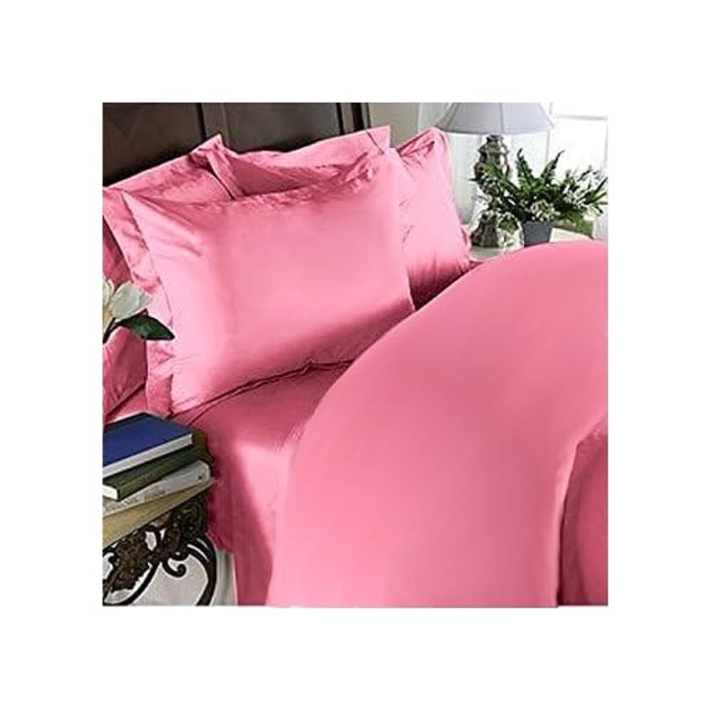 Elegant Comfort ® 1500 Thread Count - Wrinkle Resistant - Egyptian Quality Ultra Soft Luxurious 4 pcs Bed Sheet Set, Deep Pocket Up to 16" - Many Size and Colors, Queen, Light Pink