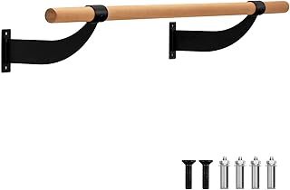 GYMAX Wall Mounted Ballet Barre, 4FT Wood Ballet Bar for Dance, Yoga, Stretching, Workout, Ballet Poses, Fixed Traditional Ballet Barre for Home Gym Studio, Kids & Adults