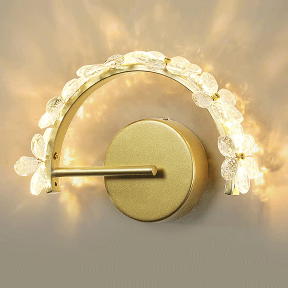 Lámpara de pared de cristal y metal con iluminación LED de 6W moderna