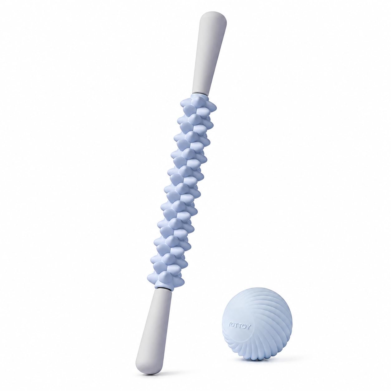 Massage-Roller für Beine, Ergonomische Griffe, Regenerations-Roller, Zur Muskelentspannung, Für -Praktizierende, color to 1, Massagegerät + Muschel-Massageball