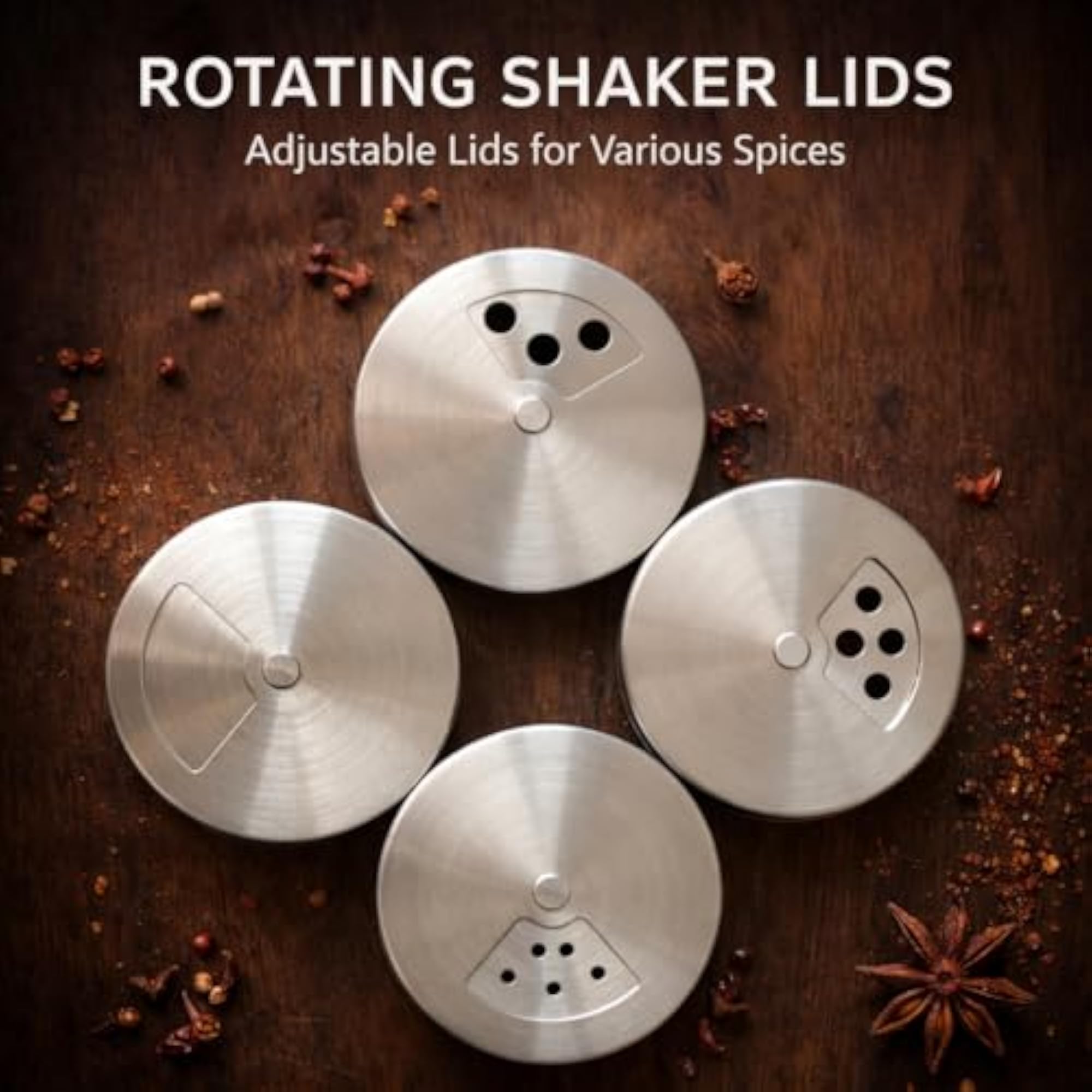 Glass Spice Shaker Jar Set with Stand