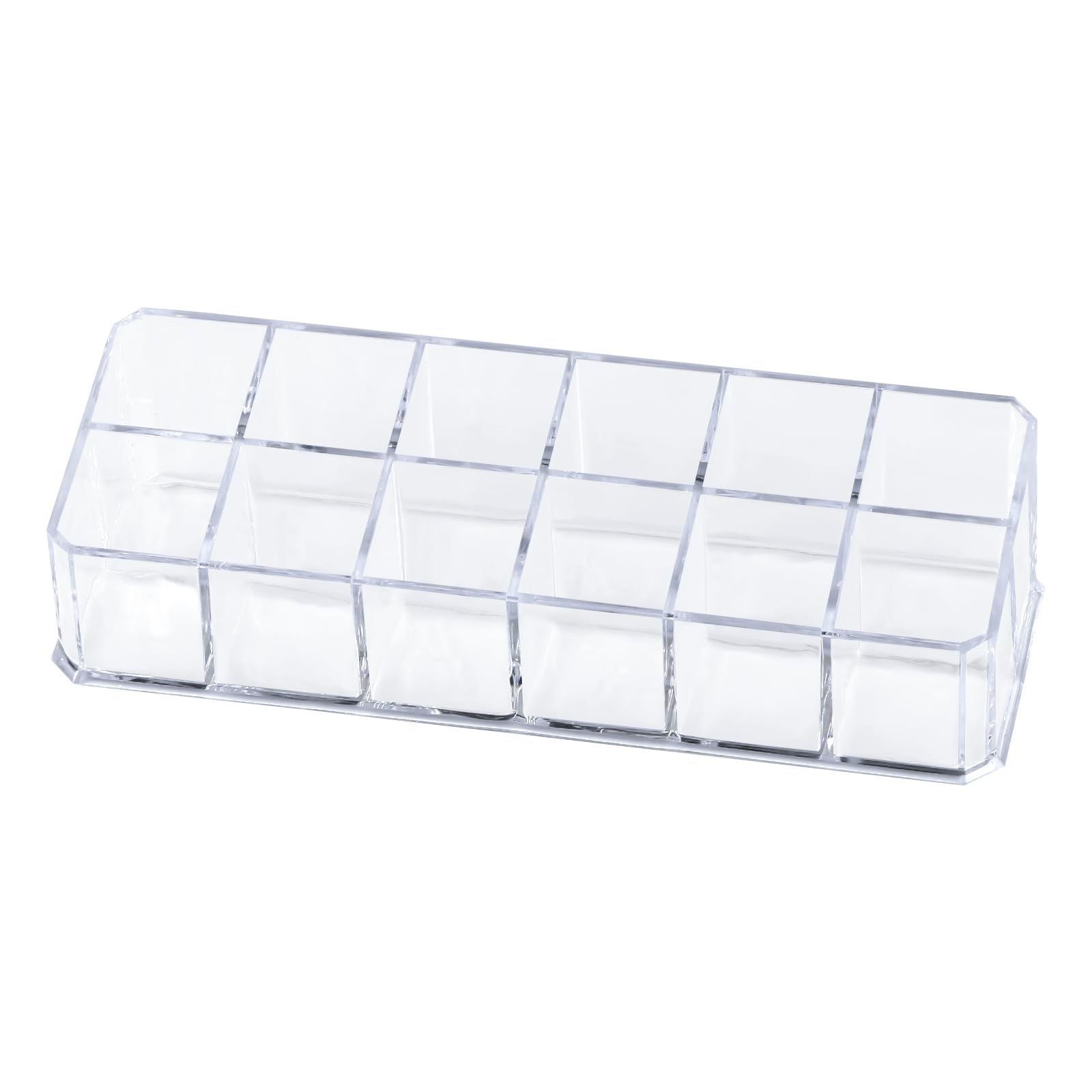 12-Slot Acrylic Organizer Case for Lipstick Bottles Storage, 1 Pc
