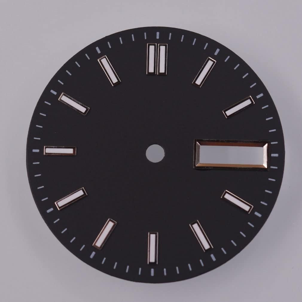 Mechanical Dial Round Dial 29 Mm Watch Dial Dials Movement Mechanical Watch Dial Green Luminous Replacement Watch Dials(Black)