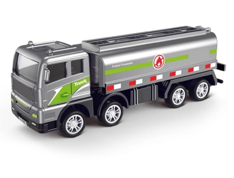 Image of Unbreakable Friction Power Fuel Truck Die cast Alloy Model Water Tanker Toy for 3+ Years Old Kids Boys Girls Engineering Construction Vehicle