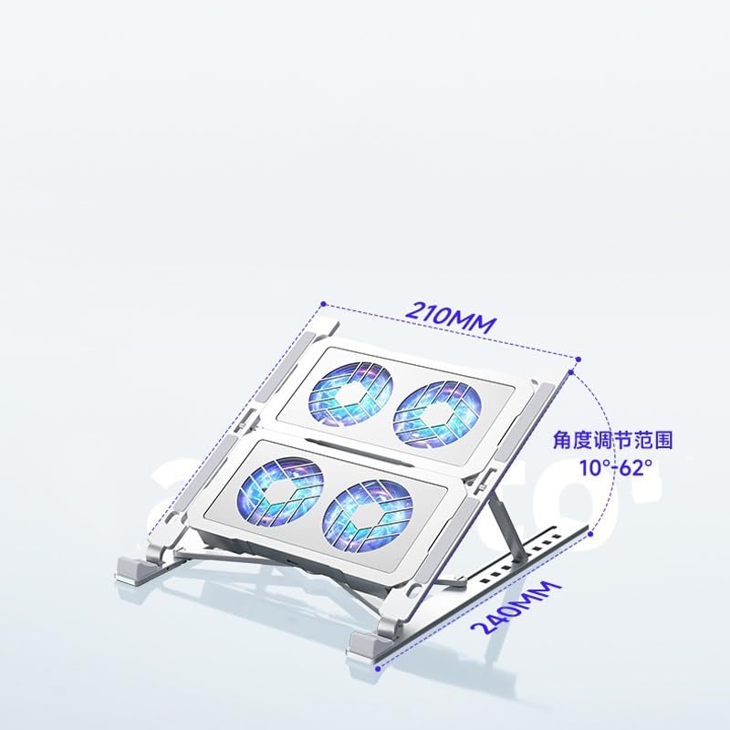 Base para notebook con ventilador y ajuste de altura miniatura 3