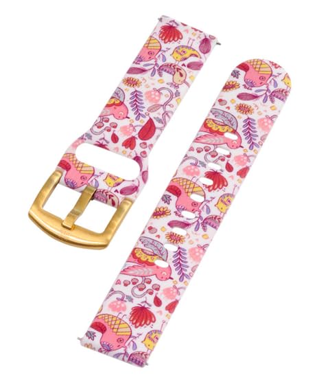 Alicia Souza | Bird Flow | 20 MM Watch Strap with Gold Pin Buckle | Silicon | Compatible with Noise, Fittbitt, Samsung, Boat, Amazfit | Easy Installation & Removal | Designer | (B0CC2Y3YQ5) Amazon Price History, Amazon Price Tracker