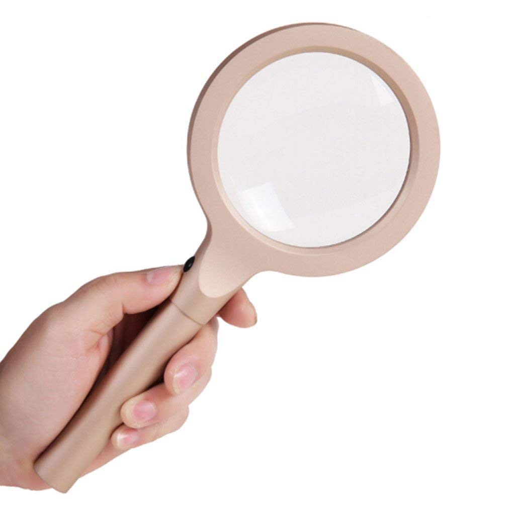 BANNAB Handheld Magnifying Glass Led Light, Old Man Reading 10 Times HD Optical Repair Engraving Recognition 12 Light Illumination Observation Mirror Lupe