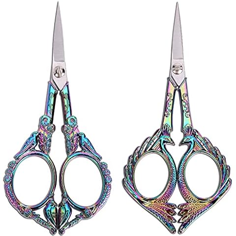 YOUGUOM 4.6in Sewing Embroidery Scissors and 5in Vintage Sharp Detail Shears for Craft, Artwork, Needlework Yarn, Handicraft DIY Tool, Thread Snips Cover
