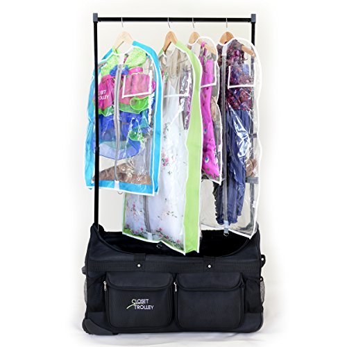Closet Trolley Dance Bag with Garment Rack BLACK - NEW FACTORY 2ND